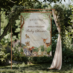 Bos Welkom Baby Borrel Eland Konijn Egel Poster