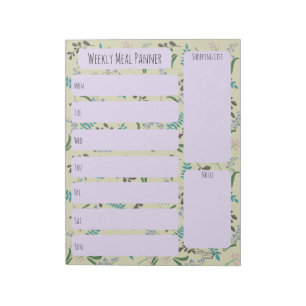 Bos wilde bloem weekmenu planner notitieblok