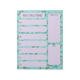 Bos wilde bloem weekmenu planner notitieblok
