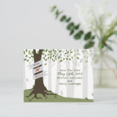 Bos / Woodland bruiloft Save the Date Briefkaart (Staand voorkant)