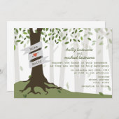 Bos / Woodland bruiloft uitnodiging (Voorkant / Achterkant)