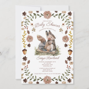 Bosachtige Eekhoorn Baby Shower Kaart