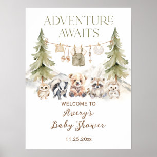 Bosavontuur Oh Jongen Baby Shower Poster