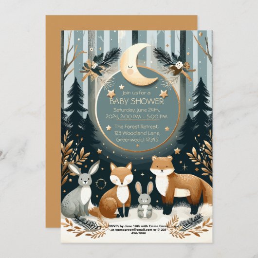 Bosbabbyshower Kaart (Voorkant / Achterkant)