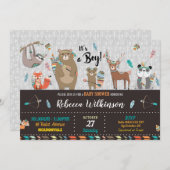 Bosbabbyshower Uitnodigingen Jongens Shower (Voorkant / Achterkant)