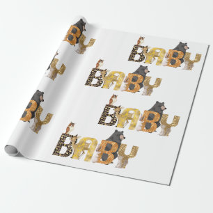 Bosbabyfeest Gouden Dierenprint Cadeaupapier
