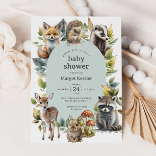 Bosbeboste dieren Arch Baby shower Kaart