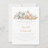 Bosbeboste dieren Baby shower Kaart (Voorkant)
