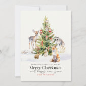 Bosbeboste dieren Kerstboom Feestdagenkaart (Voorkant)