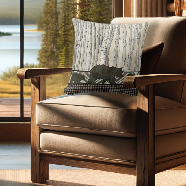 Bosbedekking Beer Cub Lumberjack Pset Check Kussen (Creator heeft geüpload)