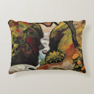 Bosbeek door August Macke Houtsnede Expressionisme Decoratief Kussen