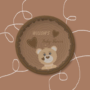 Bosbeer Baby Shower Bruine Papieren Borden Bordje