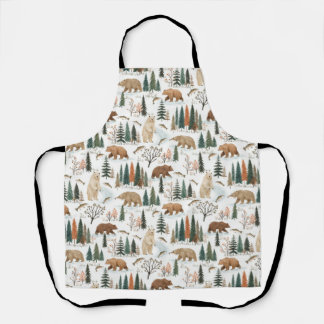 Bosbeer & Forel Patroon | Bos Dieren Print Schort