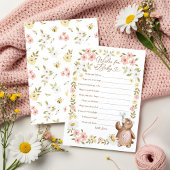 Bosbeer wensen voor babyshower spelkaart kaart