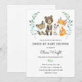 Bosbeesten rijden per Baby shower Kaart (Voorkant / Achterkant)