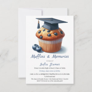 Bosbes Afstudeer Cupcake Brunch Feest Kaart