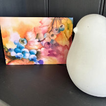 Bosbes Aquarel Wenskaart — Handgeschilderd