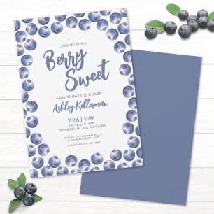 Bosbes Baby Shower Zoet Babyfeestje Kaart
