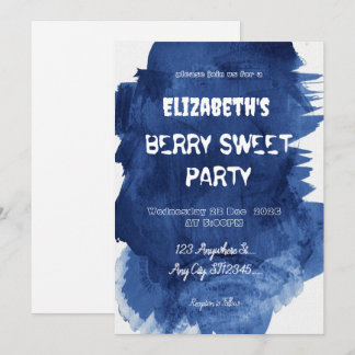 Bosbes Berry Zoete verjaardagsfeest uitnodiging