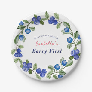 Bosbes bes zoete baby shower papieren bordje