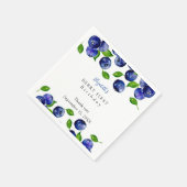 Bosbes Eerste Verjaardag Watercolor Eenvoudig Servet (Hoek)