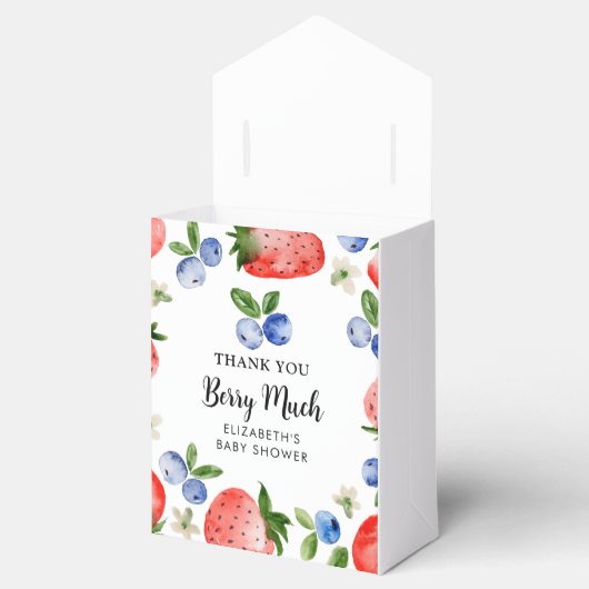 Bosbes en aardbei Dank u Bedankdoosjes (Geopend)