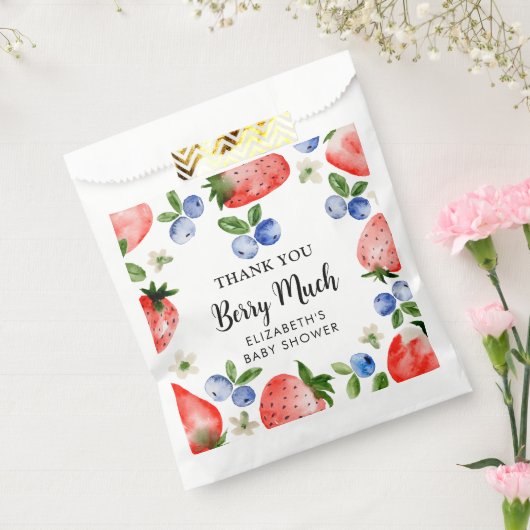 Bosbes en aardbei Dank u Bedankzakje (Gezegeld)
