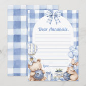 Bosbes Gingham Tijdscapsule Notitie Bericht Kaart (Voorkant / Achterkant)