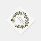 bosbes | herfst krans bruiloft gepersonaliseerd servet (Hoek)