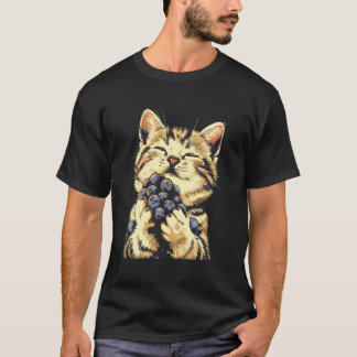 Bosbes Kat Portret Waterverf Dier Kunst Bosbes T-shirt