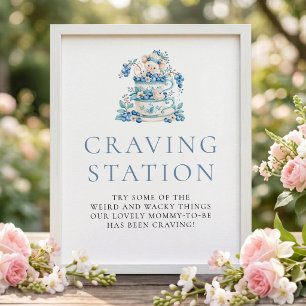 Bosbes Muis Verlangstation Bord Baby Shower Poster