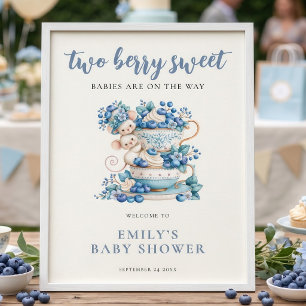 Bosbes Muizen Tweeling Besjes Welkom Baby Borrel Poster