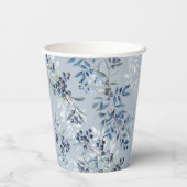 Bosbes Watercolor Patroon Papieren Bekers (Achterkant)