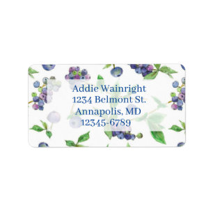 Bosbessen Aquarel Fruit Retouradres Etiket