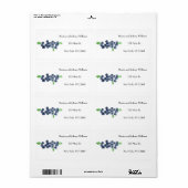 Bosbessen Blauwe Bes Verse Natuur Bruiloft Etiket (Full Sheet)