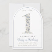 bosbessen eerste verjaardagsboog kaart (Voorkant)