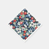 Bosbessen en aardbeien Bloemen Servet (Hoek)