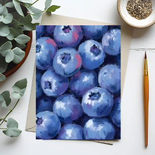 Bosbessen   Fruit Aquarel Geschilderd Briefkaart