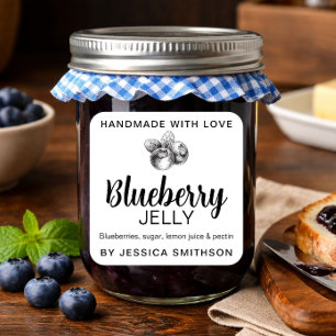Bosbessen Gelei Jam Thuisgemaakt label BLUE01sq