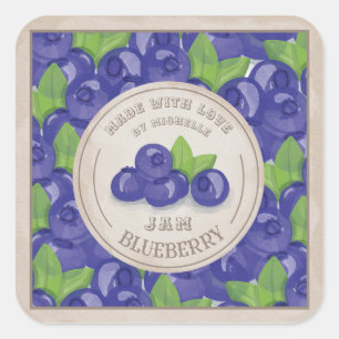 Bosbessen Rustieke Aquarel Jam Label Inblikken