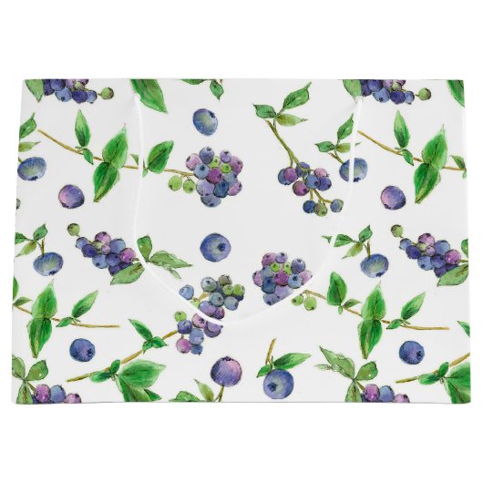 Bosbessen Summer Fruit Waterverf Groot Cadeauzakje (Voorkant)