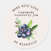 Bosbessen Waterverf Jam Label Inmaak Sticker (Voorkant)