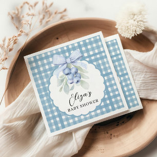 Bosbessen Zoete Gingham Baby Shower Servet