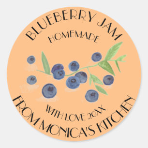 Bosbessenjam Aquarel Fruit Keuken Label