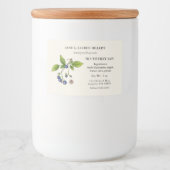 Bosbessenjam Etiket met ingrediëntenlijst (Voorkant)