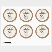 Bosbessenjam Kraftpapier rand Ronde Sticker (Vel)