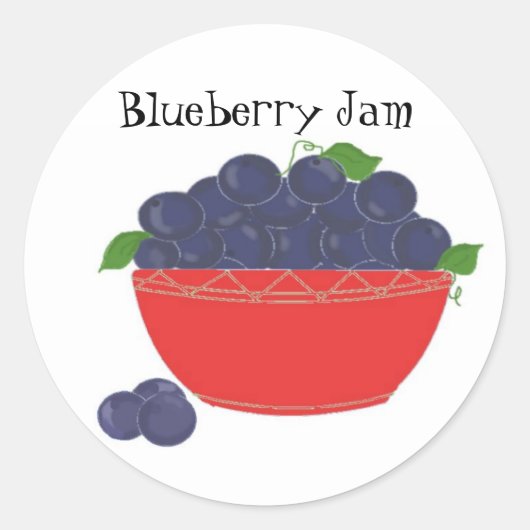Bosbessenjam Ronde Sticker (Voorkant)
