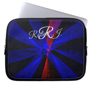 Bosbessenkleur Abstract Geometrische Elektronica T Laptop Sleeve
