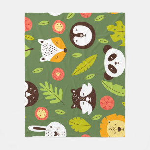 Bosbewoners: Scandinavisch kinderpatroon. Fleece Deken