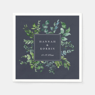 Bosblad Frame Navyblauw Servet